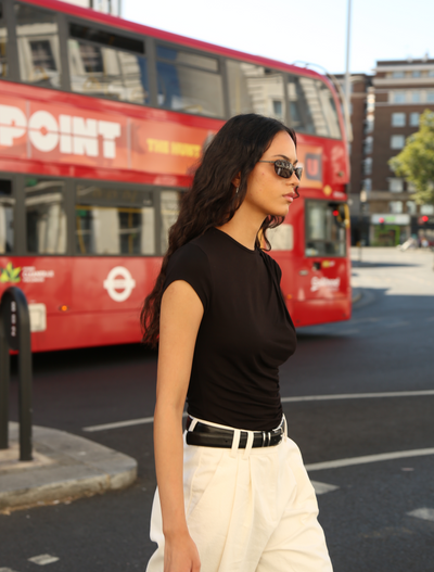 Jamie Drape Top In Black
