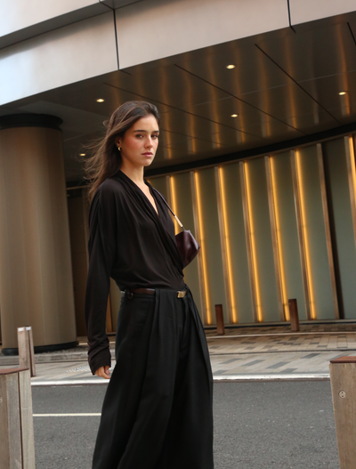 Calix Draped Top In Black