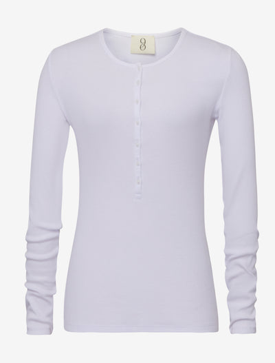 Classic Rib Henley in White