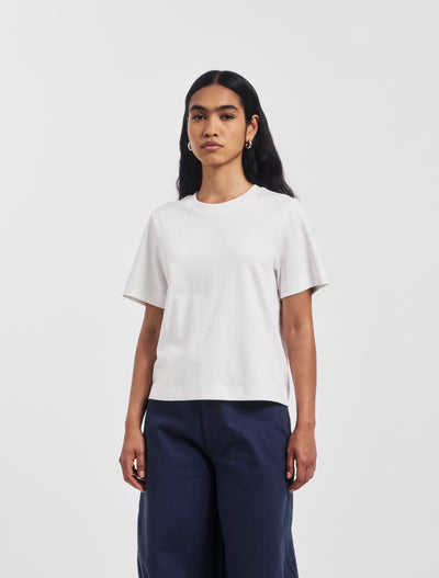 Compact Cotton Boxy T-shirt in White