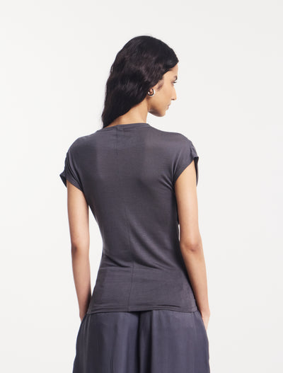 Indie Wrap Top in Magnet