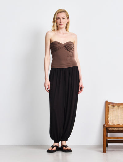Lilly Twist Front Bandeau In Mocha