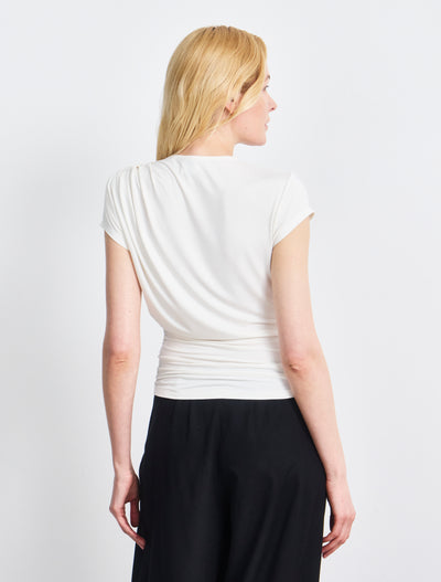 Jamie Drape Top In Chalk