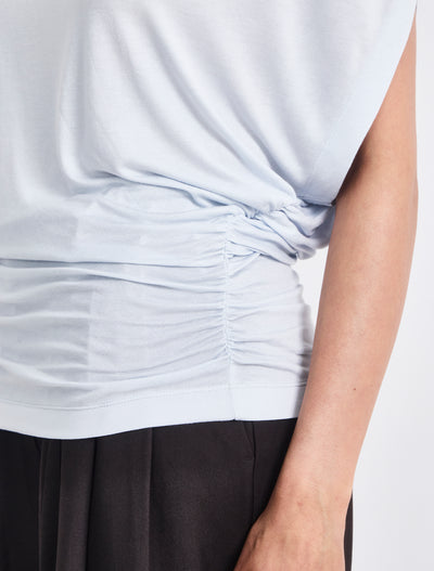 Mika Drape Tee In Icy Blue