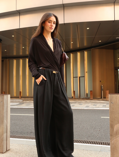 Calix Draped Top In Black
