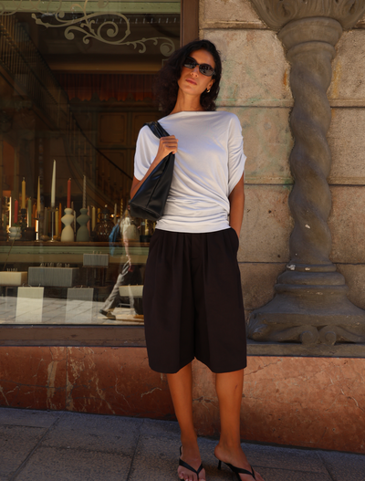 Mika Drape Tee In Icy Blue