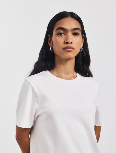 Compact Cotton Boxy T-shirt in White