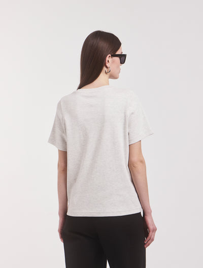 Compact Cotton Oversized T-Shirt in Light Grey Marl