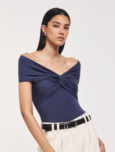 Laila Twist Front Bodysuit in Nightime