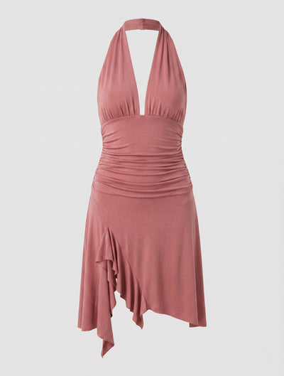 Pippa Halter Dress In Melon