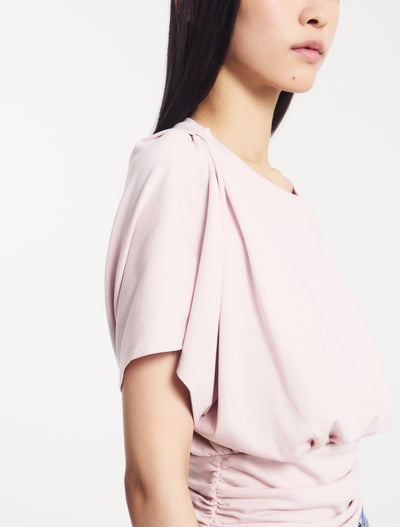 Wren Rouch Hem Tee in Dusk Pink